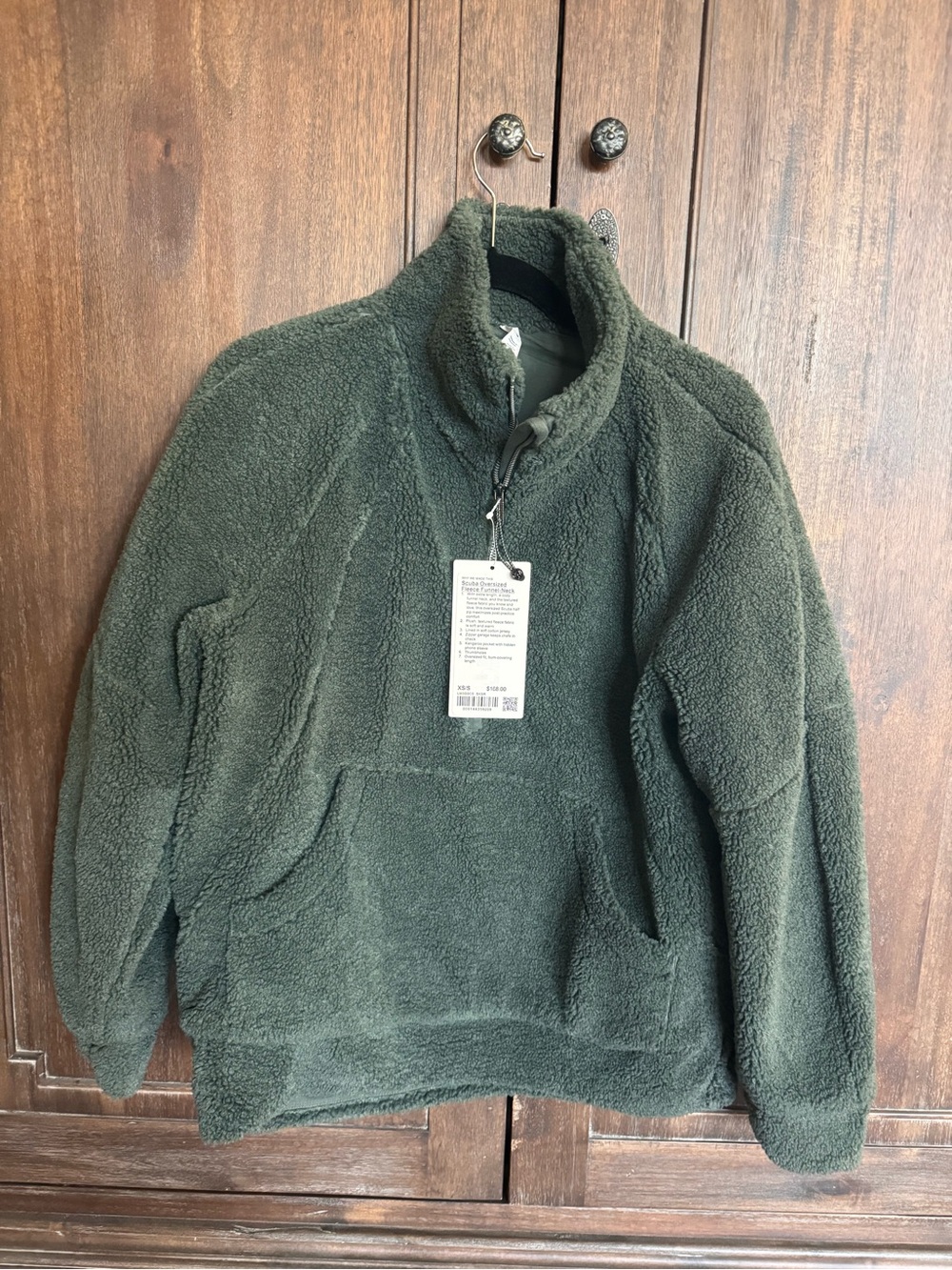 lululemon athletica Olive Green Sherpa Quarter-Zip Utility Jacket